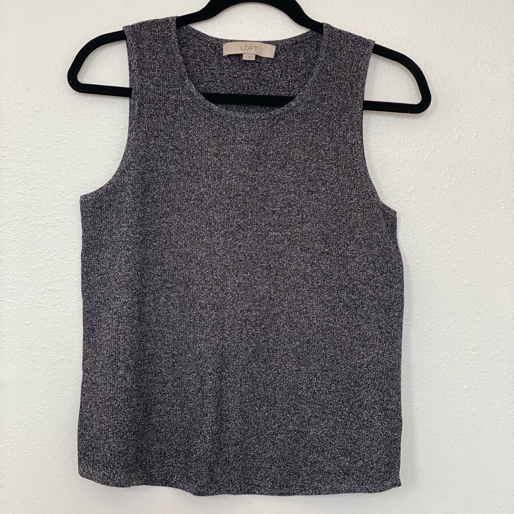 🌵 Loft gray sleeveless shirt size A ribbed
